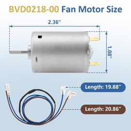 BVD0218-00 RV Vent Fan Motor Replacement for Ventline RV Fan Motor 12V (UL Listed) Comes with Wires, Suitable for RVs/Campers/Trallers