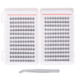 MUNSKT Selbstklebende Wimpern mit Pinzette, 24-reihig, DIY-Wimpern, kein Kleber erforderlich, weiche 5D-natürliche falsche Wimpern, Wimpernverlängerungs-Set, 288 Stück