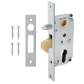 KOTARBAU® Hook Lock Mortise Lock Sliding Gates 72/40 Guide Pin Sliding Door Lock Hook Latch Lock Corrosion Resistant Strike Plate Entrance Gate
