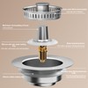 Sink Strainer Kitchen Sink and Sink Plug, 3-in-1 Pop-Up Stainless
