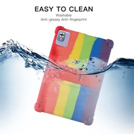 Case for FEZAWIO F11 Android 14 Tablet 10 in,Soft Silicone Protector Cover for FEZAWIO F11 Android 14, Kids Friendly,Adjustable Stand Tablet Cover,4 Corners Thicken Shockproof (Colorful)