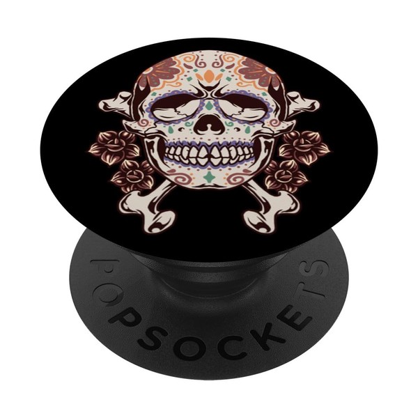 Sugar Skull Grunge Rock für Halloween PopSockets mit austauschbarem PopGrip