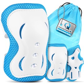 QINLECTRI Children's Protector Set, Children's Knee Pads Set, Protectors Inline Skates, Children's Knee and Elbow Pads, Wrist Guards, Children for Skateboard, Scooter, Skating, Driving, Outdoor Sports