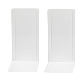 Wedo 1021200 Book Ends – Metal Design with Reinforced Grooved 14 x 12 x 24 cm Pack of 2) White