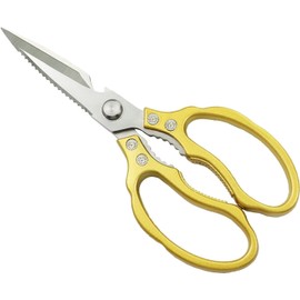 Kitchen Scissors Heavy Duty Food Shears All Purpose Premium Stainless Steel Cooking Scissors Metal Accessories Kitchen Gadget for Cutting,Meat,Poultry,Fish,Bone,Herbs (Gold)