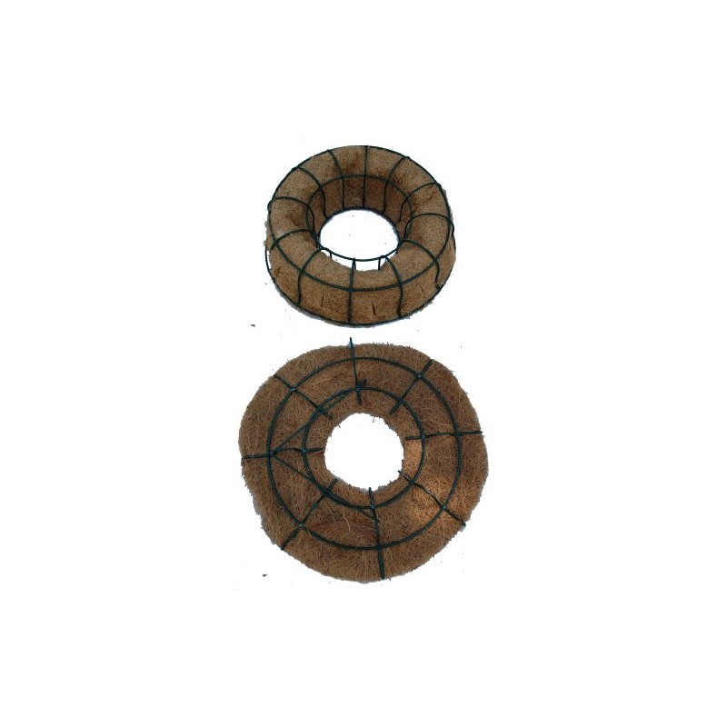 20" Living Wreath Wire Form with Coco Liner - 11"