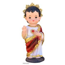 Luciana Collection >4" Inch Baby face Statue of Sagrado Corazon de Jesus Polyresin