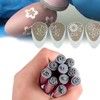 10 Stück Nailart Stempelstifte, Stempelstifte mit Blumen und Mustern, Nageldesign