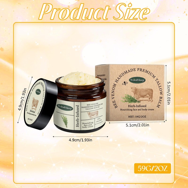 Beef Tallow Honey Balm, Beef Tallow Moisturiser, Grass Food Beef