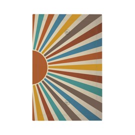 CZRPKEN Blank Wall Plate Retro Sunburst Geometric Design with Orange & Blue 1 Gang Decorative Outlet Cover for Mid-Century Modern Home Decor