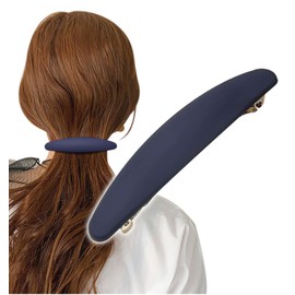 Herbeluemily Barrette, Hair Clip, Hair Clip, Hairpin, Matte, Large, 4.1 inches (10.5 cm), Navy
