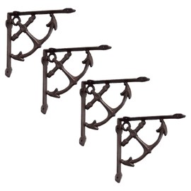 NACH Anchor Shelf Brackets 8 inch, Black Shelf Bracket (Pack of 4), DY-270105