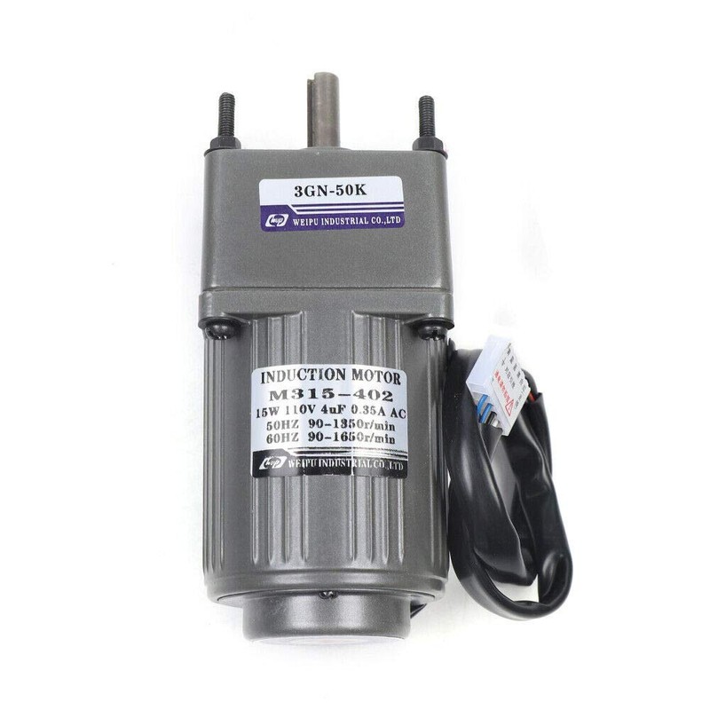 AC 110V 15W Electric Single-Phase Motor Gear Motor Speed Controller
