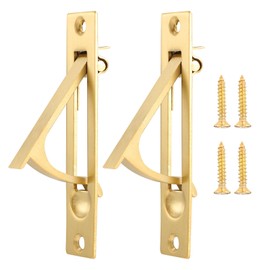 XIHIRCD 2pcs Pocket Door Edge Pull, Stainless Steel Pocket Door Hardware Pocket Door Pull Handles with Screws Pocket Door Latch Handles for Bathroom Closet Hallway Laundry (Gold)