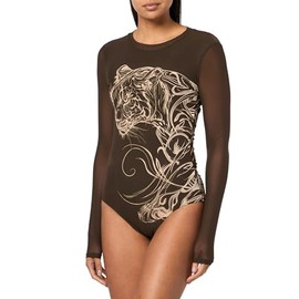 GUESS womens Eco Long Sleeve Penelope Body Mesh, Espresso Brown, Small
