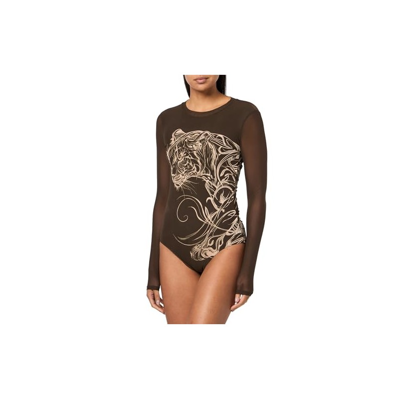 GUESS womens Eco Long Sleeve Penelope Body Mesh, Espresso Brown,