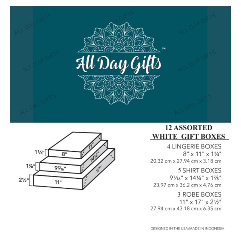 All Day Gifts 12-Pack White Gift Boxes with Lids –