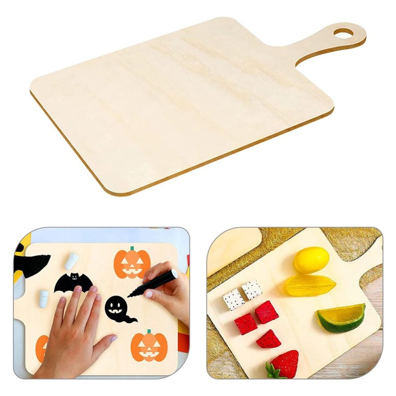 Operitacx 5Pcs Mini Rectangular Wooden Charcuterie Boards with Handle, DIY
