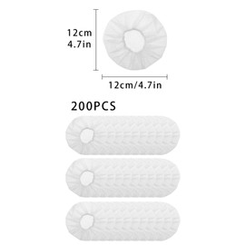 Pack of 200 Stretchy Headset Covers, Earcups, Disposable Ear Cups, Headphone Covers, for Most On-Ear Headphones (White)