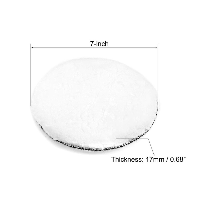 sourcing map 7" Wool Polishing Pad Hook and Loop Buffing