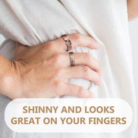 Feraco 2 PCS Copper Magnetic Therapy Rings for Women,99.99% Pure Copper Thumb Ring with Magnets