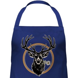 Shirtracer - Apron Gift - BBQ Apron - Men 1 - Cool Deer Antlers Hunter, 3 Navy Blue