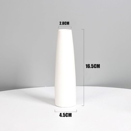 White Ceramic Bud Vase Tall Narrow Neck Tapered Vase Decorative Bud Vases for Single Stem Flowers Dried Pampas Grass Home Decor Wedding Centerpieces Office Desk (Flower Not Include)
