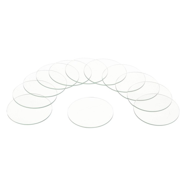 sourcing map 12pcs Watch Crystal Glass Lens, 27mm Flat Round