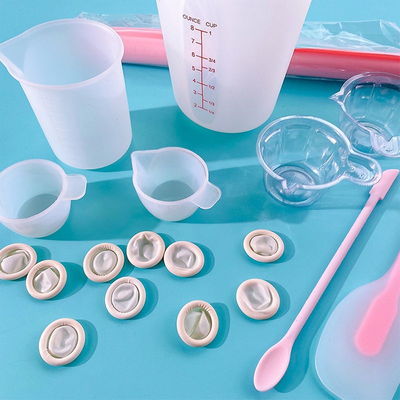Silicone Measuring Cup Tool Kit Spatula Finger Gloves Pipettes Epoxy