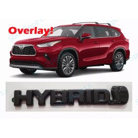 Toyota OEM 1pc Gloss Black Rear HYBRID OVERLAY Letter Emblem Fit 2020+Toyota Highlander