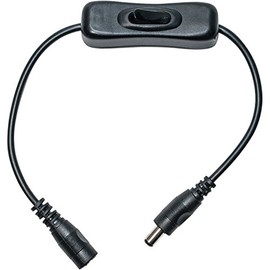 JacobsParts Manual Inline DC Power Switch Extension Cable Male to Female 5.5mm x 2.1mm Barrel for LED Strip Light and Other Low Voltage Applications