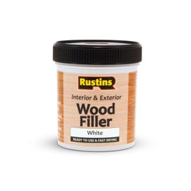 RUSTINS Acrylic Wood Filler, White, 250 ml - Multi-Purpose Wood Repair Compound for Cracks, Gaps, & Surface Imperfections – Quick-Drying, Sandable, & Paintable for Interior & Exterior Use