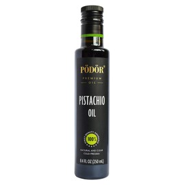 PÖDÖR Premium Pistachio Oil - 8.4 fl. Oz. - Cold-Pressed, 100% Natural, Unrefined and Unfiltered, Vegan, Gluten-Free, Non-GMO in Glass Bottle
