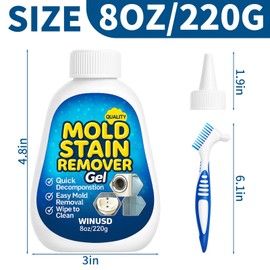 WINUSD 8OZ Active Stain Remover Gel Cleaner for Washing Machine Seal, Bathroom Grout, Shower Caulk, Tile, Walls, Toilet Bowl, Sink, Silicone - Effortless Application, Long-Lasting Protection