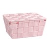 Wenko Adria Storage Basket with Lid, pink, 14 x 19
