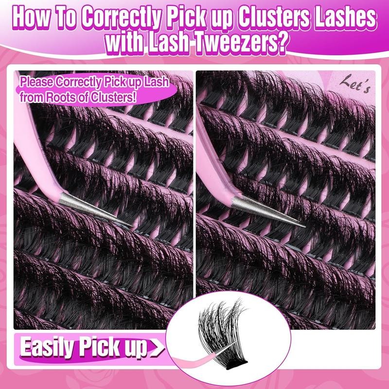 Fluffy Lash Clusters Thick 200D Volume Eyelash Clusters 14-20mm Wispy