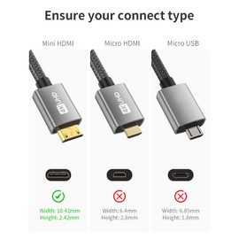 Silkland Mini HDMI to HDMI Cable 2M, High Speed 4K@60Hz HDMI 2.0 Cable Supports Ethernet, 3D and ARC,Compatible with Nikon/Canon DSLR, Camcorder, Laptop, Tablet and Graphics/Video Card