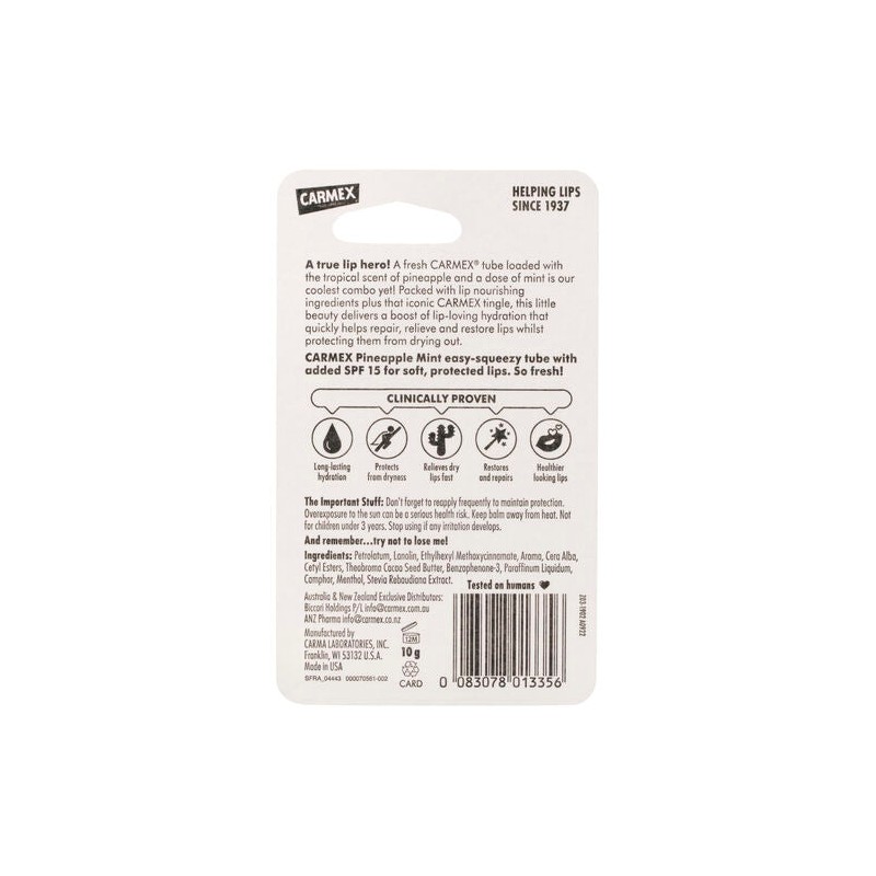 Carmex Lip Balm Pineapple Mint Squeeze Tube 10g