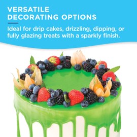 Satin Ice Black Glitter Glaze (10oz Bottle) For Decorating Cakes, Cupcakes, Brownies, and Doughnuts