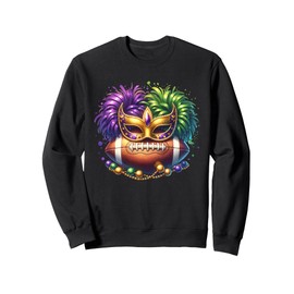 Football Mardi Gras Mask Beads Sweatshirt