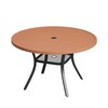 VICLLAX Patio Dining Table for 4, 41.7" Sturdy Round Outdoor