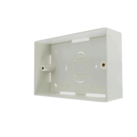 Surface Mounted Electrical Pattress Box, 2 Gang, White, (1 Pack)