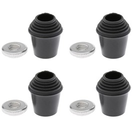 4 Pcs Drum Base Rubber Feet Thread for Bass Drum Stand Sleeve with Nuts Non-Slip Floor Tom Legs Percussion Parts