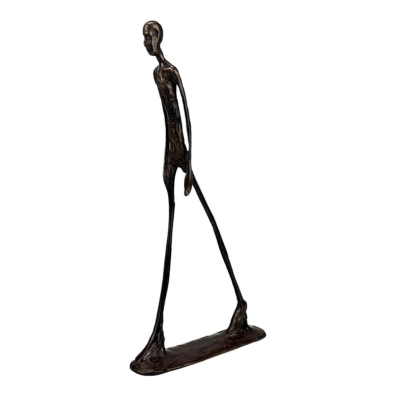 Generic Giacometti Statue Sculpture Walking Man Real Bronze Replica Vintage