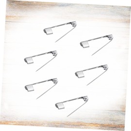 TEHAUX 2.5cm Silver Alloy Pins 3-hole Safety Back Pins Sewing Pins for Small Brooch Craft Jewelry Diy Making