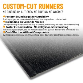 Ottomanson 2x20 Non Slip Extra Long Hallway Runner Rug with Rubber Backing - Solid Modern Kitchen Rug for Bedroom or Living Room, Black, 2' x 20'