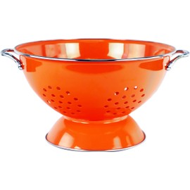Calypso Basics by Reston Lloyd Powder Coated Enameled Colander, 5 Quart, Orange,88500