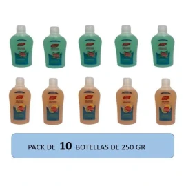 VLANC + PLUR Jabón Líquido Para Manos, Pack De 10 Botellas 250 Gr