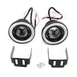 Faros antiniebla delanteros, 1 par de luces antiniebla LED de 3.5 pulgadas Ojos de ángel con ensamblaje de reemplazo universal COB para camión SUV para automóvil(Blanco)