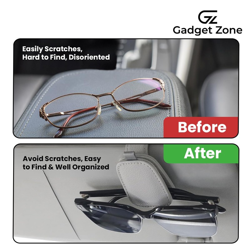 Gadget Zone 2 Pack Sunglass Holder for Car Visor Clip